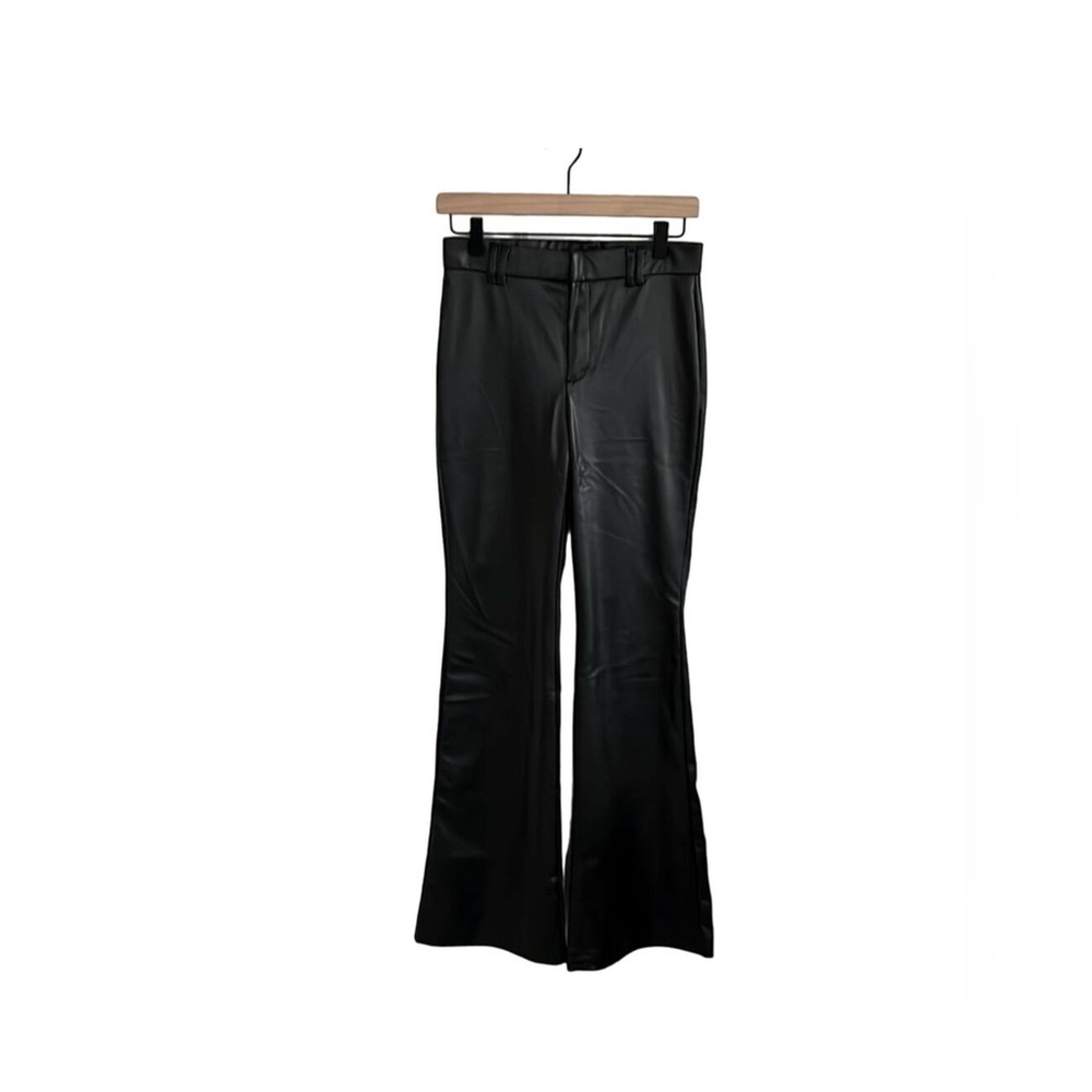 ZARA Faux Leather Flare Leg Pants NWT